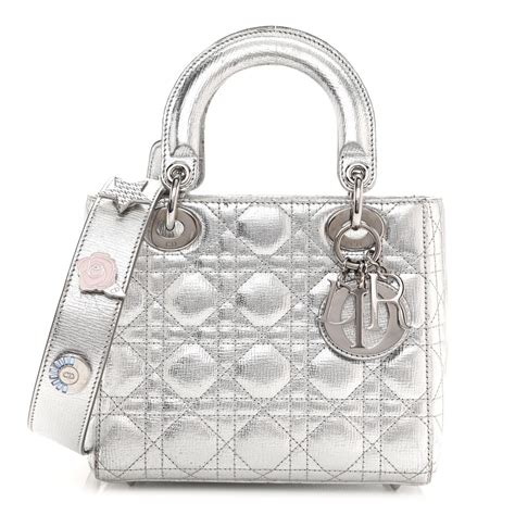 lady dior metallic gunmetal|CHRISTIAN DIOR Metallic Grained Calfskin Cannage My .